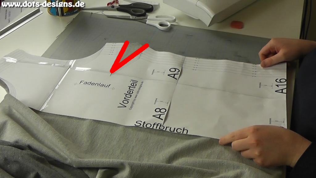 Brustabnäher einzeichnen